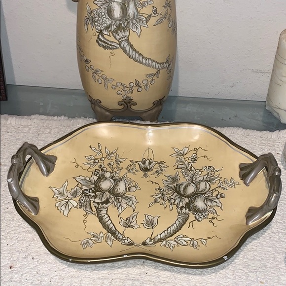 2 pc. Ceramic  Decorative Water Picture and Tray - Picture 1 of 9